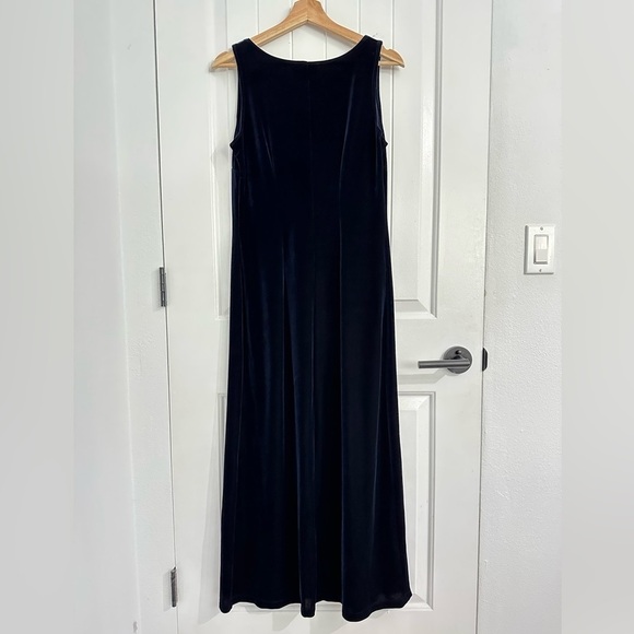 NWOT CDC Caren Desiree Company Dark Blue Velvet Maxi Dress - Picture 3 of 5